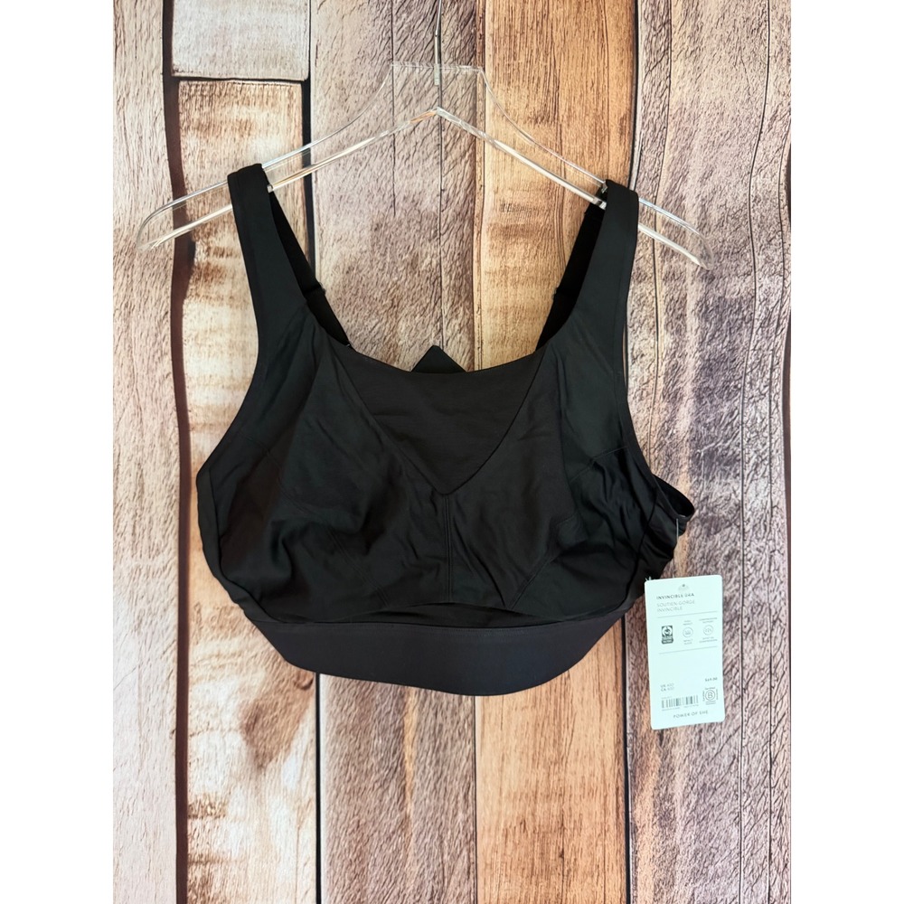 Athleta Bra Invincible High Impact Compression Sports Black Gym Athletic 40D NWT